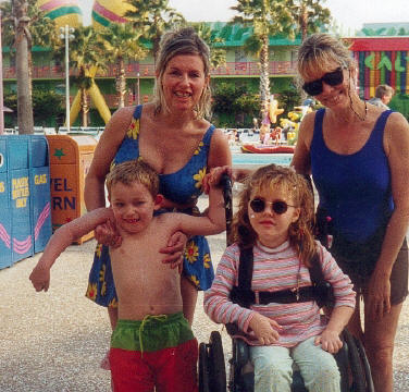 James and Ashley with Mum's Yvonne and Alice - Disney Florida March 1999