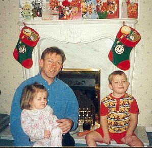 James with Dad and Sister Georgia, Xmas 1998 